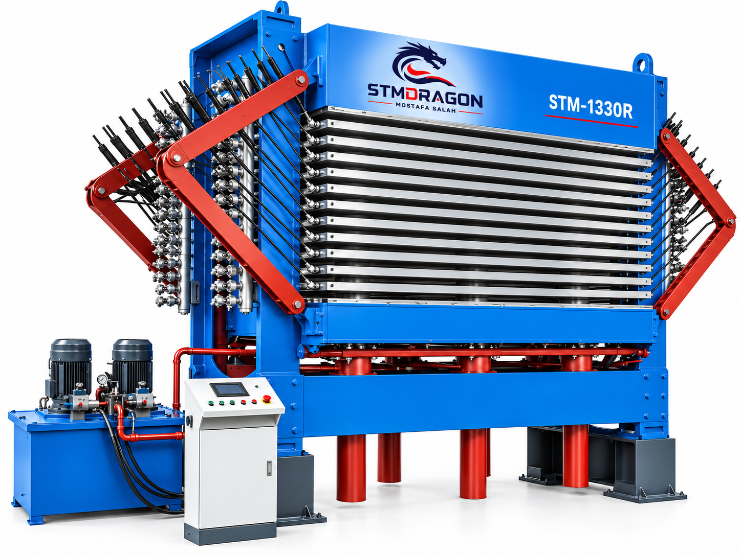 STMDRAGON STM-1330R 60 Ton Solid Hot Press Dryer – 4×8FT Veneer Drying Machine