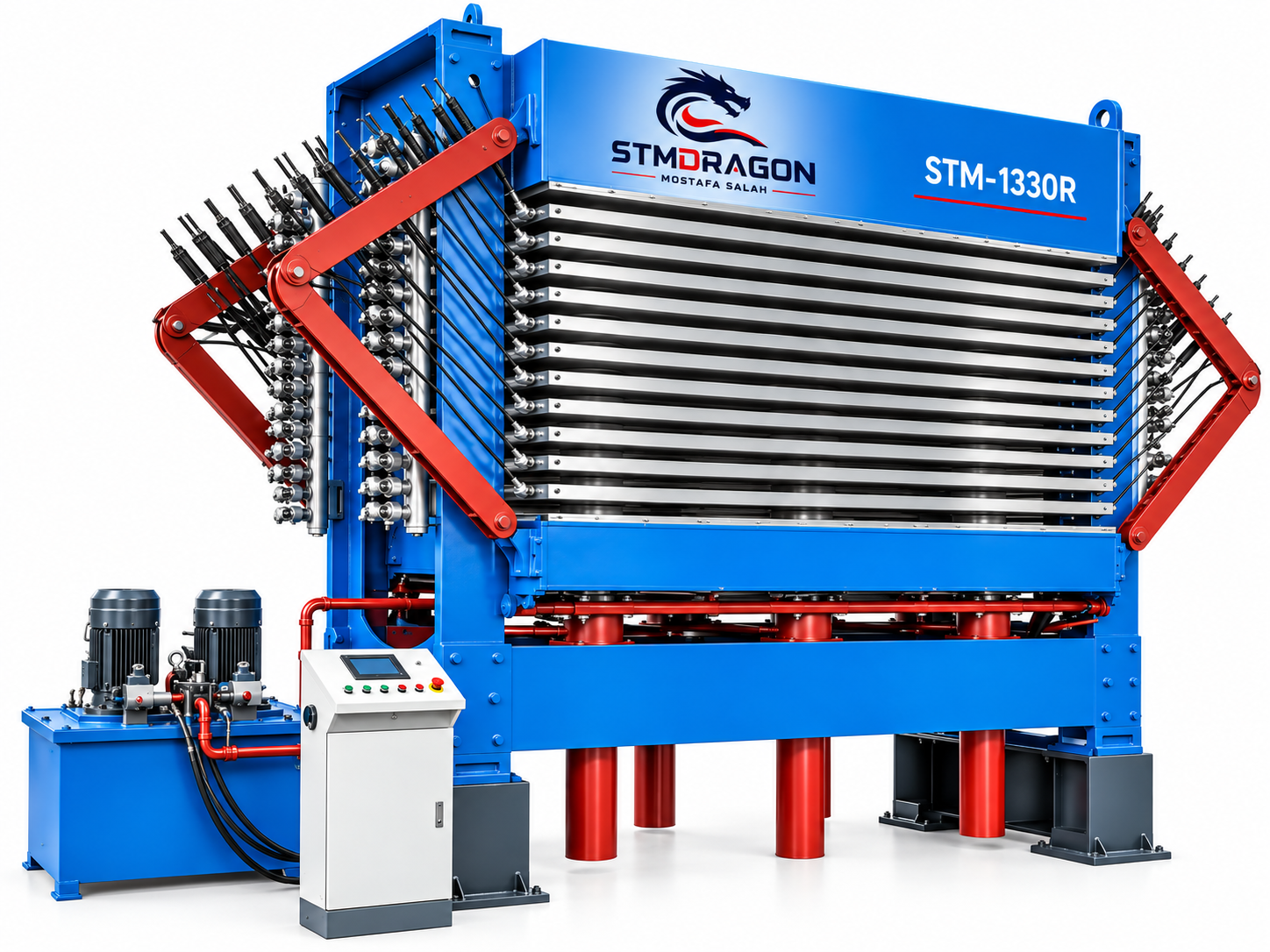 STMDRAGON STM-1330R 60 Ton Solid Hot Press Dryer – 4×8FT Veneer Drying Machine - Image 3