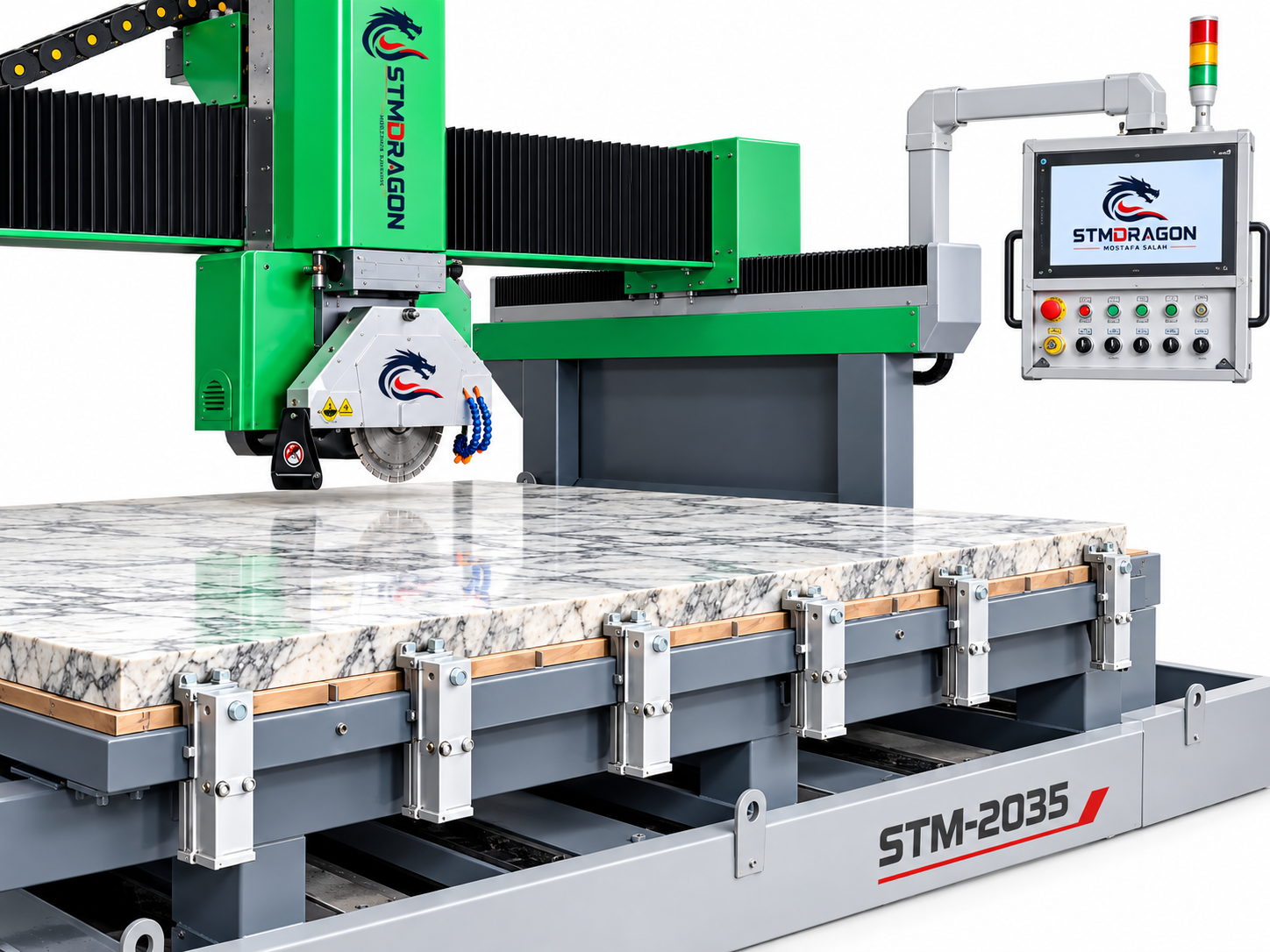 STMDRAGON STM-2035 5-Axis CNC Stone Bridge Cutting Machine for Granite & Marble - Image 4