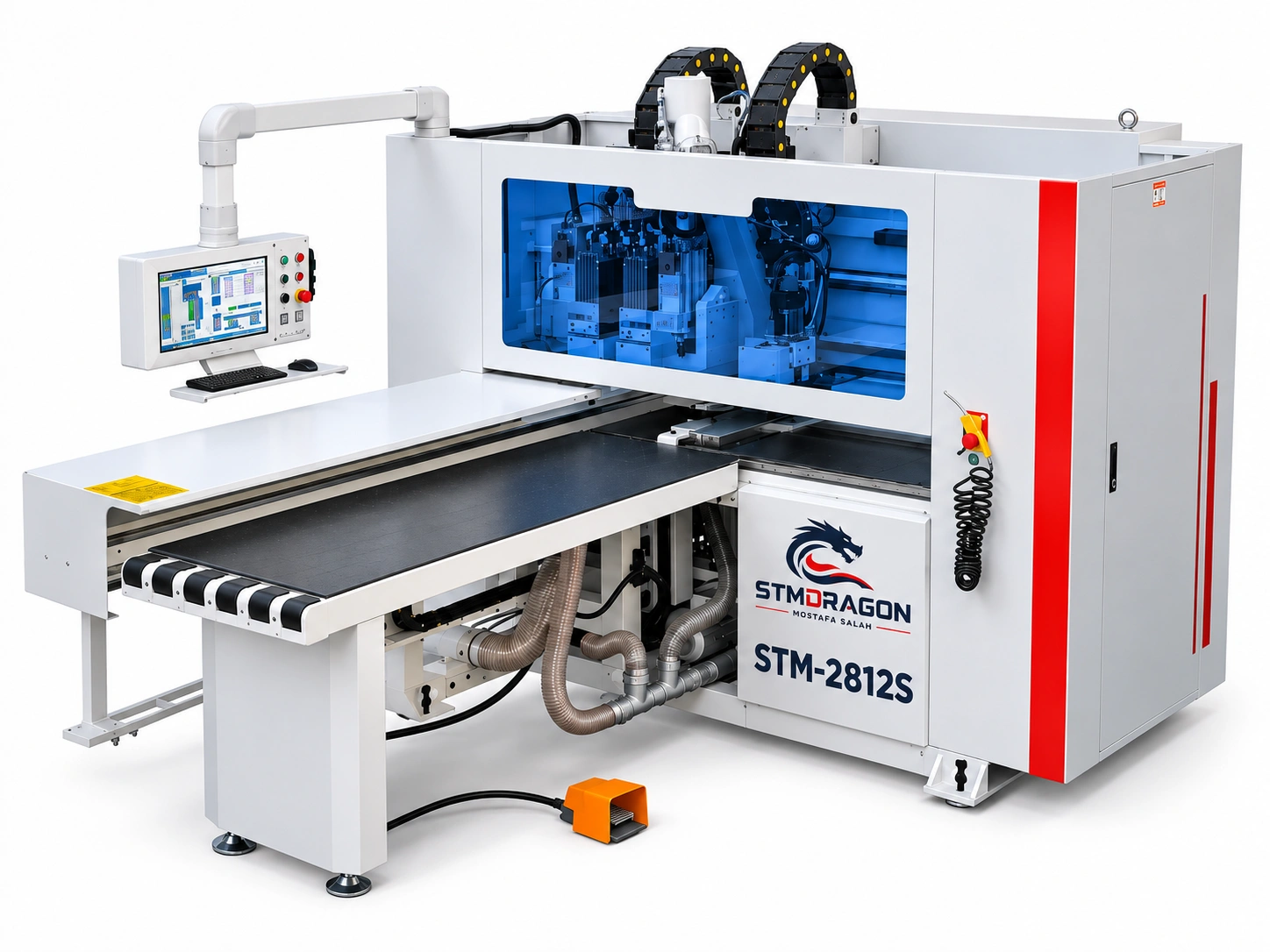 STMDRAGON STM-2812S 6 Side Drilling Machine with Servo Drive & Automatic Positioning