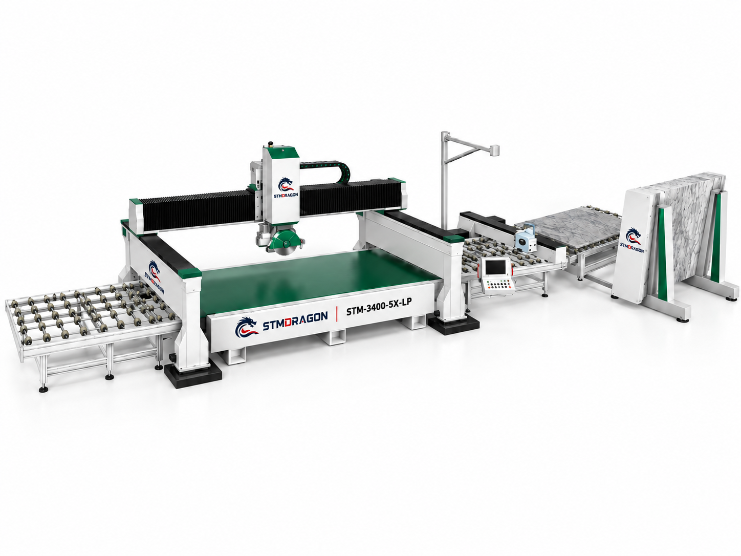 STMDRAGON STM-3400-5X-LP 5 Axis CNC Bridge Saw Marble Cutting Line - Image 4