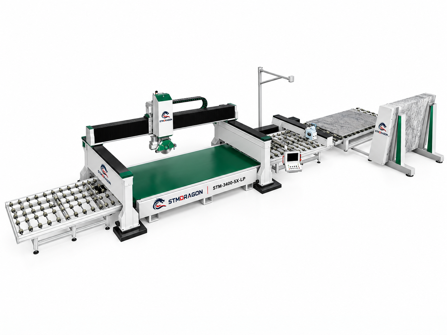 STMDRAGON STM-3400-5X-LP 5 Axis CNC Bridge Saw Marble Cutting Line