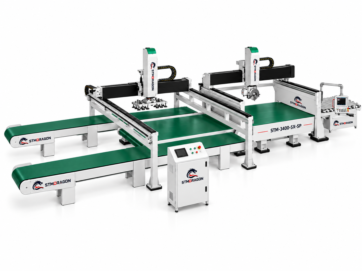 STMDRAGON STM-3400-5X-SP 5 Axis CNC Bridge Saw Quartz Stone Cutting Production Line