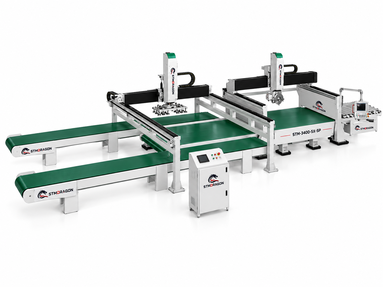 STMDRAGON STM-3400-5X-SP 5 Axis CNC Bridge Saw Quartz Stone Cutting Production Line - Image 4
