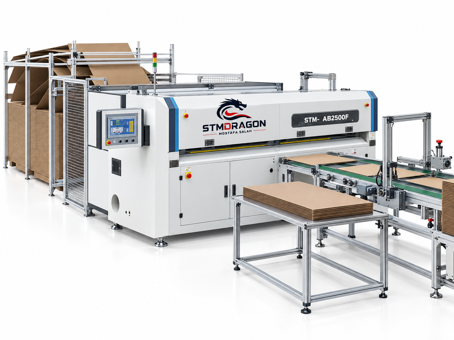 STMDRAGON STM-AB2500F Corrugated Cardboard Box Making Machine - Image 2