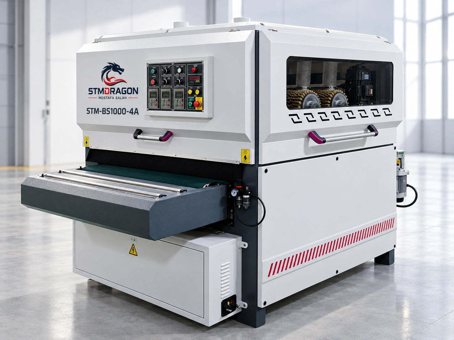 STMDRAGON STM-BS1000-4A Brush Sander Machine for Wood Surface & Groove Polishing - Image 5