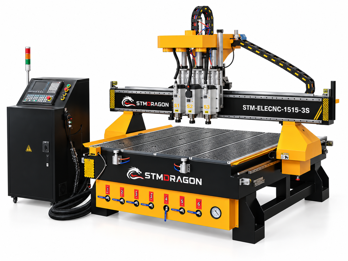 STMDRAGON STM-ELECNC-1515-3S 1515-3S CCD Camera CNC Router with 3 Spindles