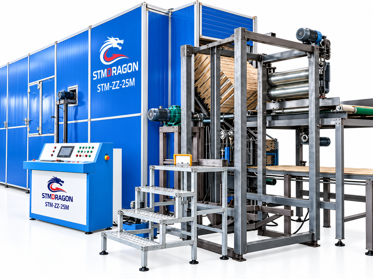 STMDRAGON STM-ZZ-25M Vertical Veneer Dryer 2800mm 1-Layer Core Veneer Drying Machine - Image 6