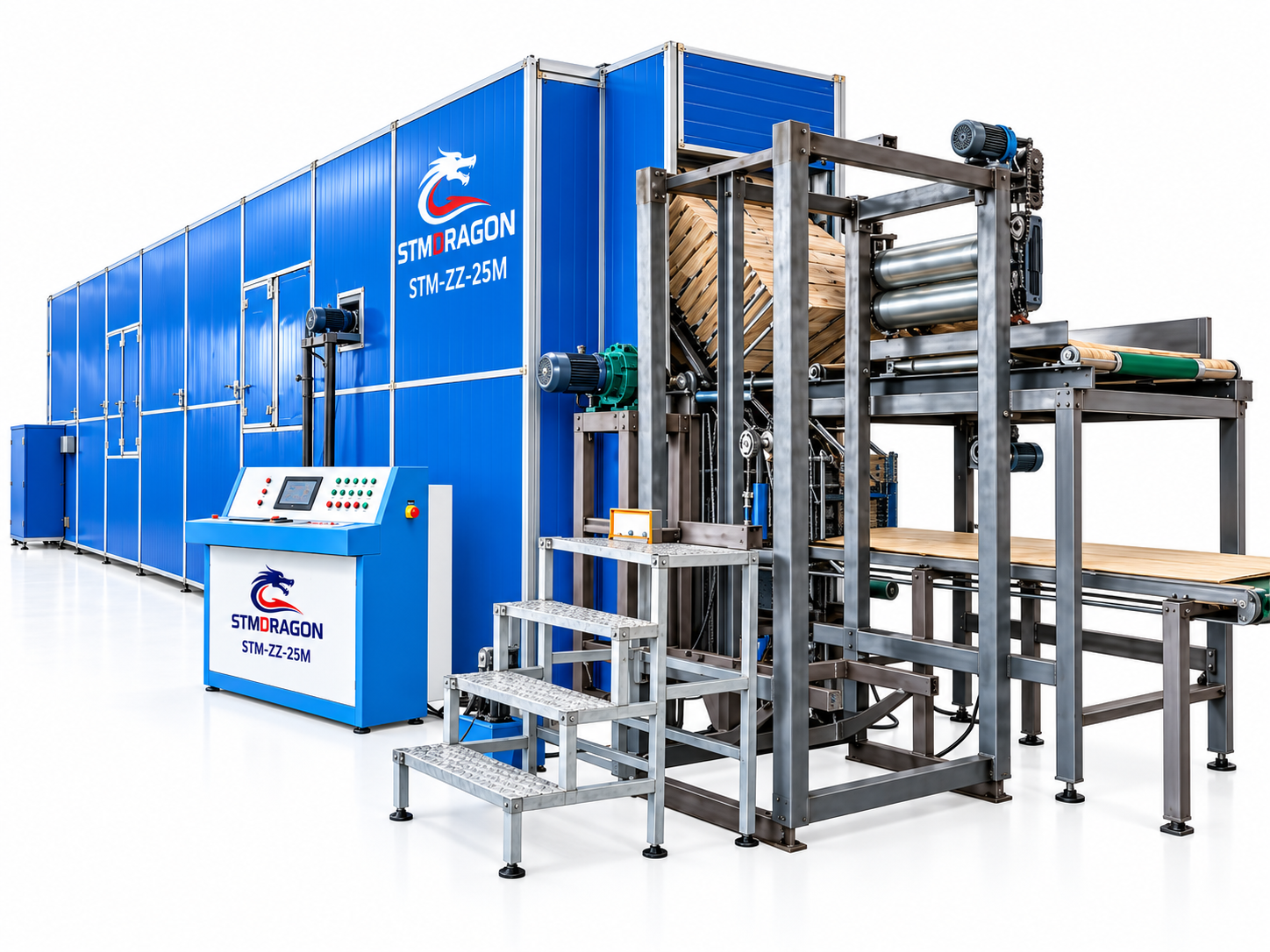 STMDRAGON STM-ZZ-25M Vertical Veneer Dryer 2800mm 1-Layer Core Veneer Drying Machine - Image 4