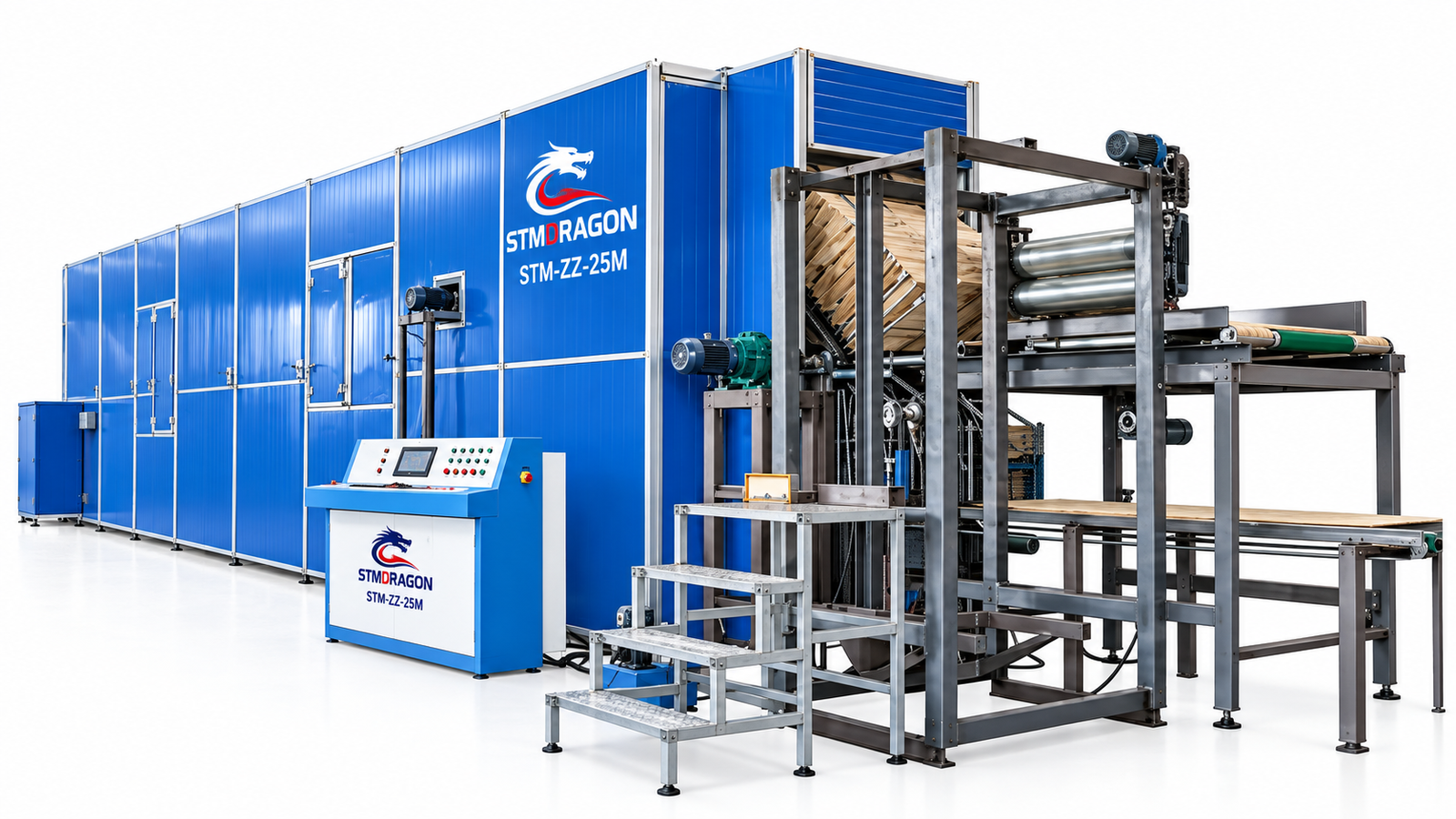 STMDRAGON STM-ZZ-25M Vertical Veneer Dryer 2800mm 1-Layer Core Veneer Drying Machine - Image 2