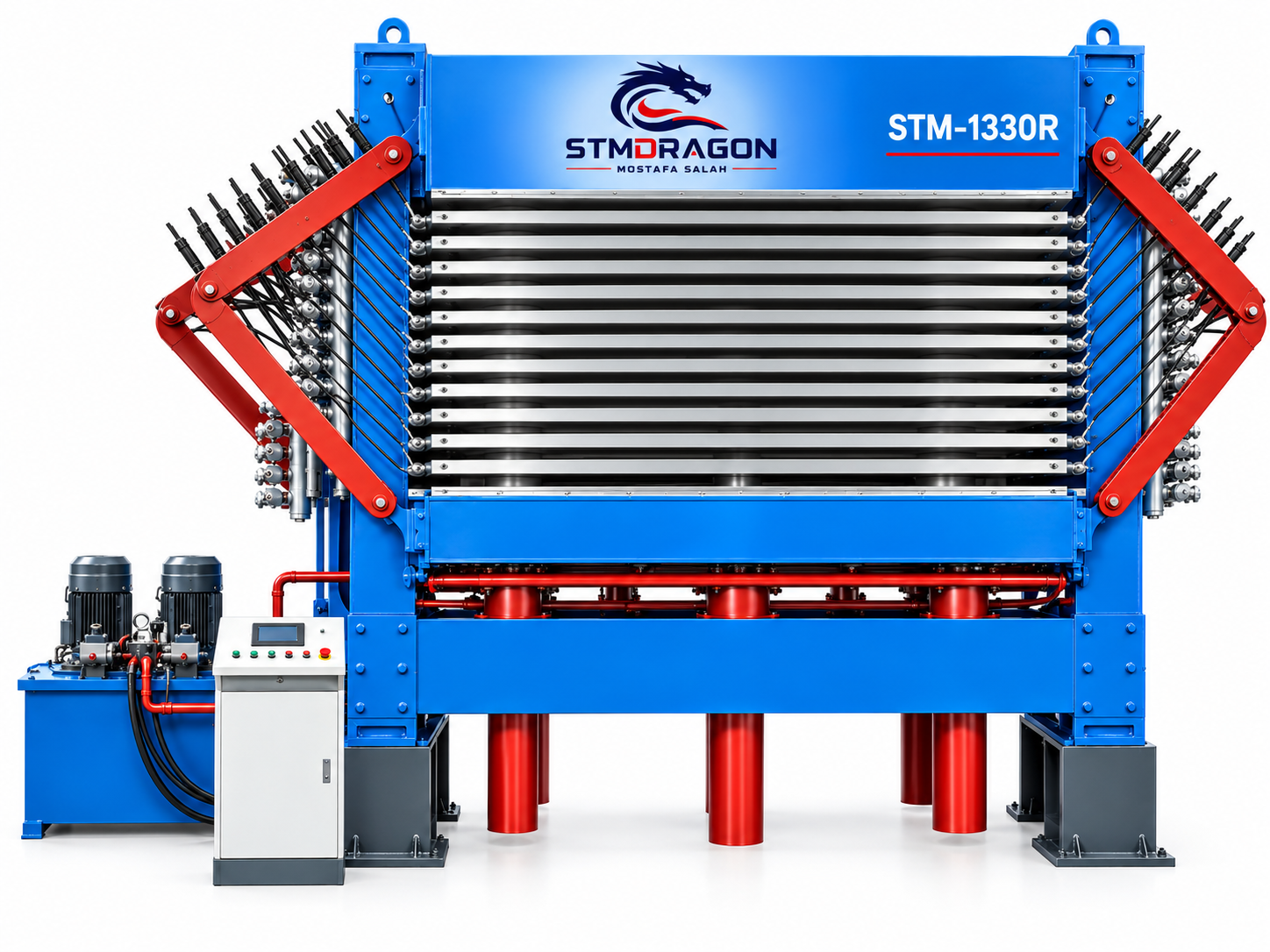 STMDRAGON STM-1330R 60 Ton Solid Hot Press Dryer – 4×8FT Veneer Drying Machine - Image 4