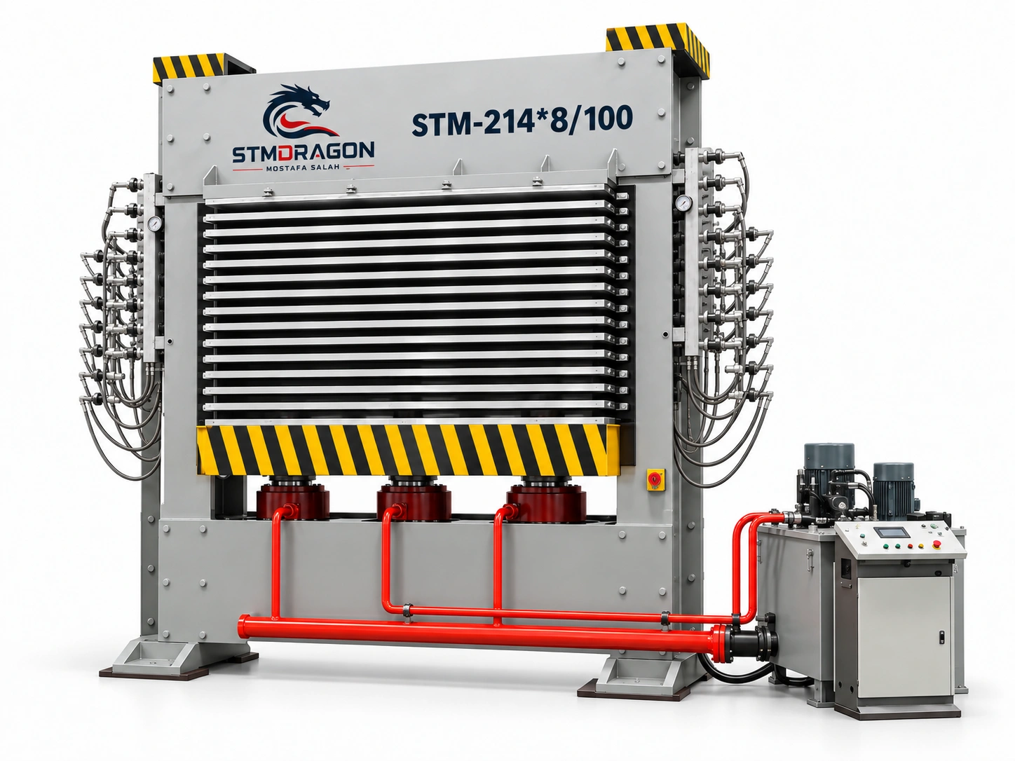 STMDRAGON STM-214*8/100 Pressa Idraulica a Caldo per Legno - Image 5