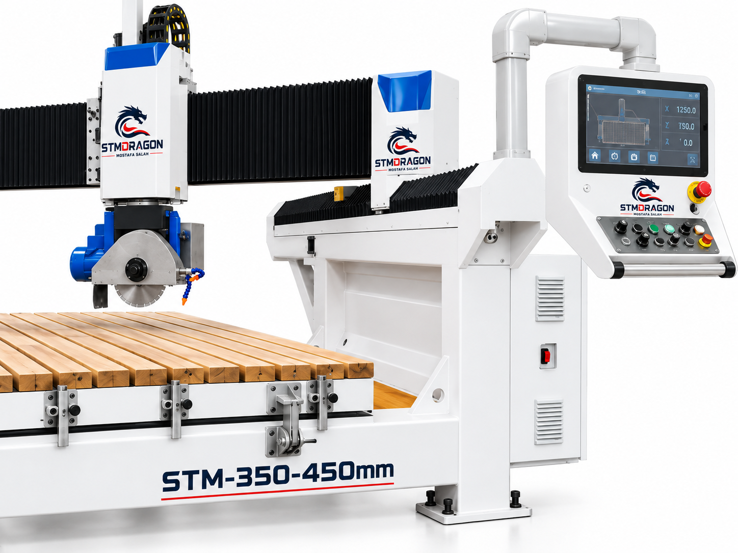 STMDRAGON STM-350-450mm 5 Axis CNC Bridge Saw Machine for Stone Cutting - Image 2