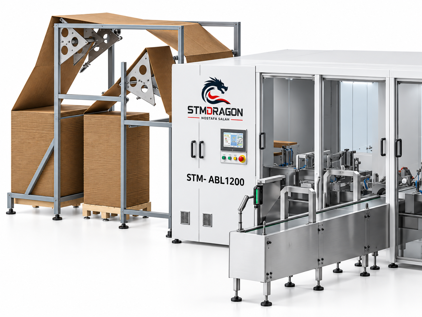STMDRAGON STM-ABL1200 Corrugated Box Making & Packaging Line - Image 3