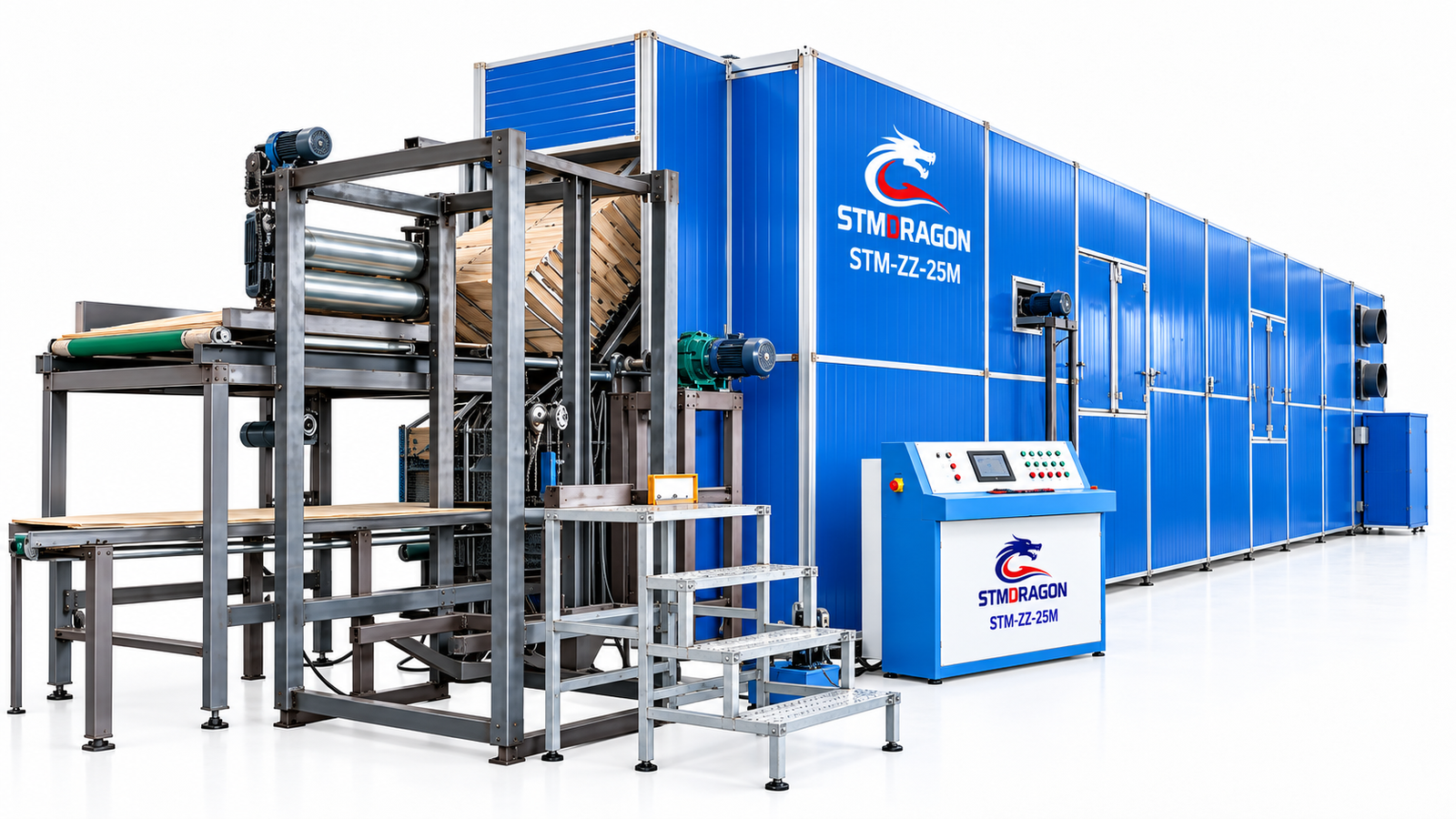 STMDRAGON STM-ZZ-25M Vertical Veneer Dryer 2800mm 1-Layer Core Veneer Drying Machine - Image 3