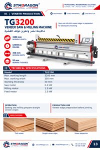 STMDRAGON TG3200 Machine de sciage et de fraisage de placage