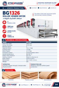 STMDRAGON BG1326 Roller Veneer Dryer