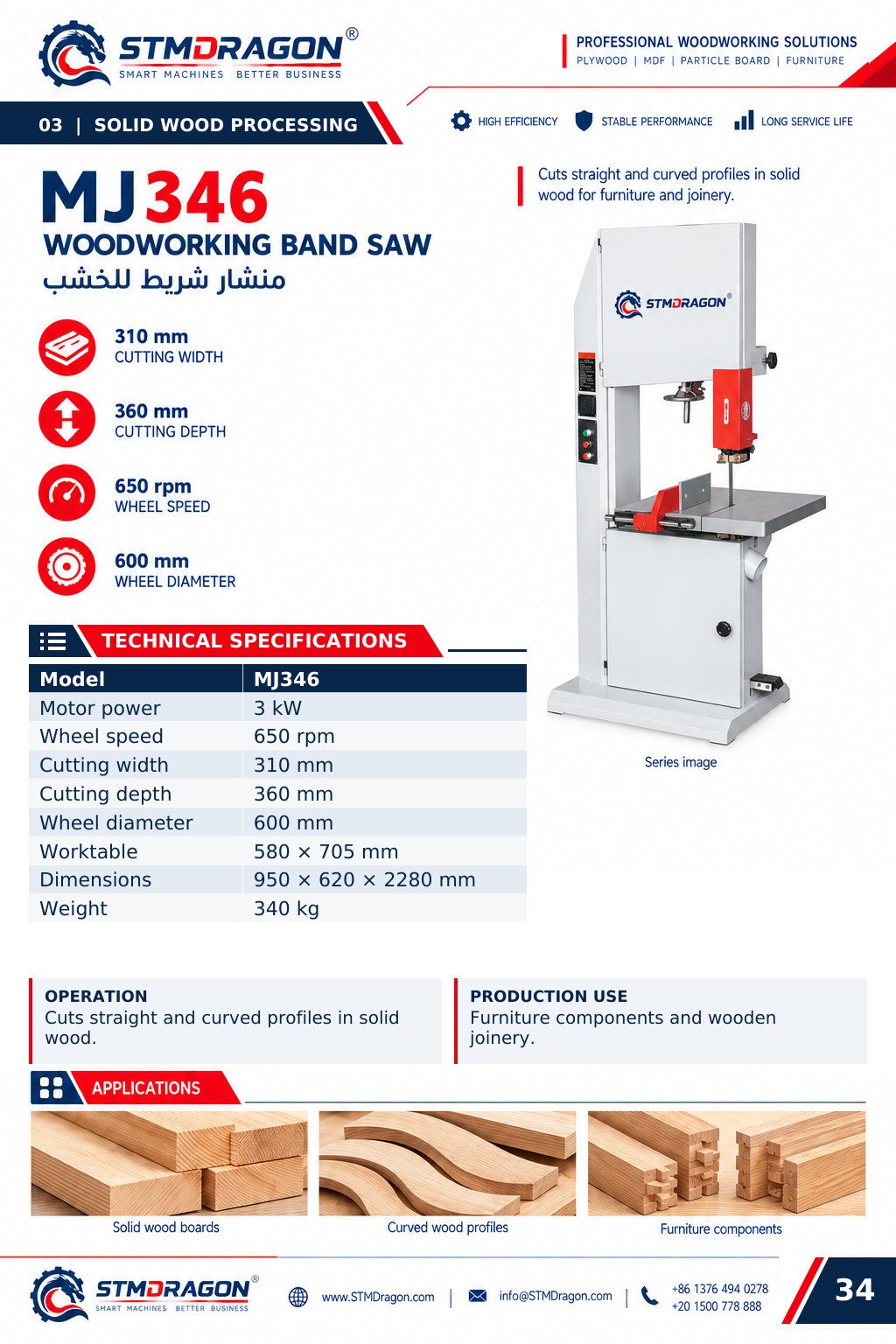 STMDRAGON MJ346 Woodworking Band Saw
