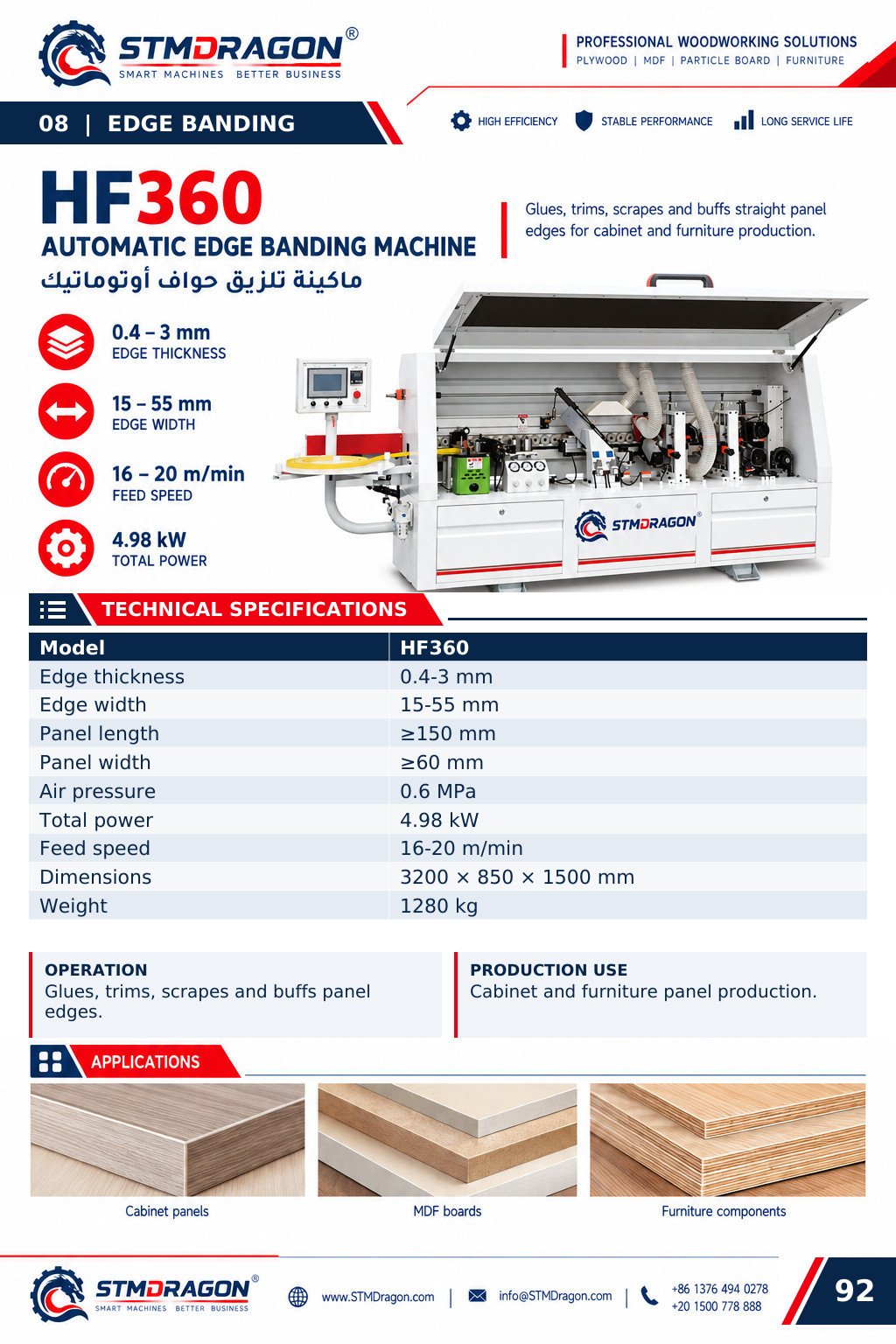 STMDRAGON HF360 Automatic Edge Banding Machine