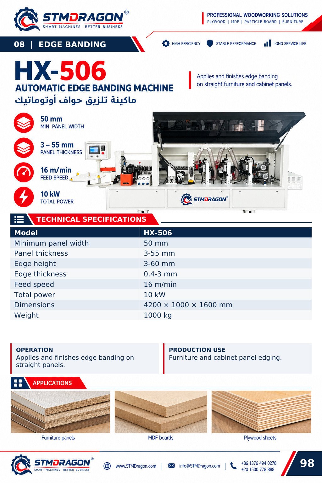STMDRAGON HX-506 Automatic Edge Banding Machine