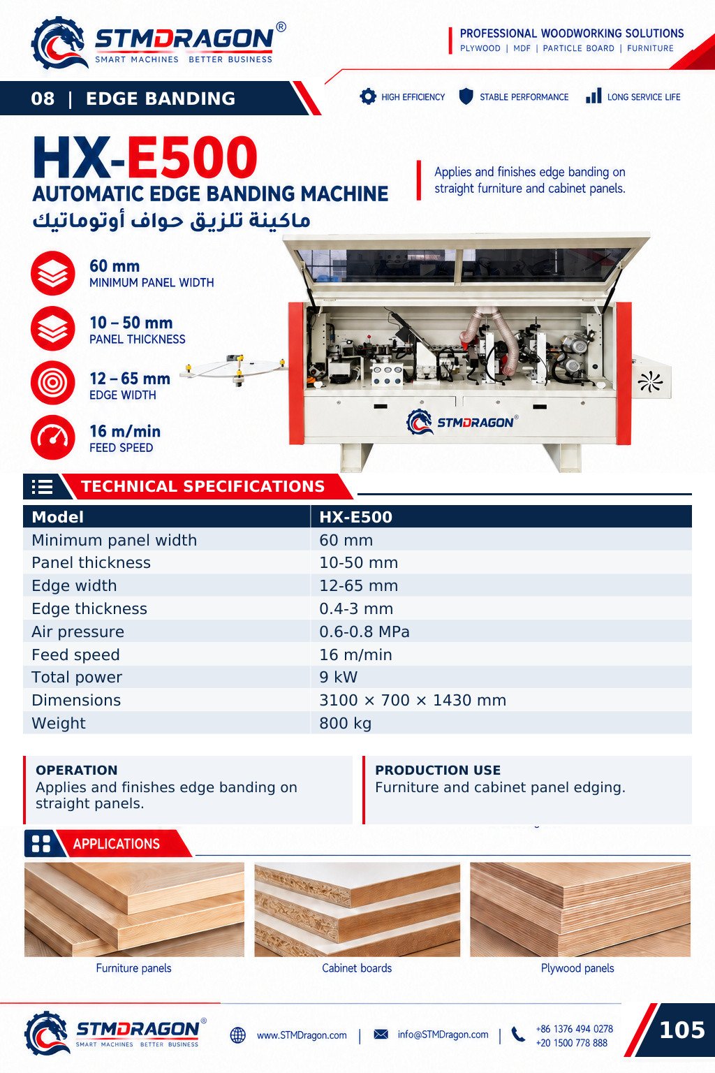 STMDRAGON HX-E500 Automatic Edge Banding Machine