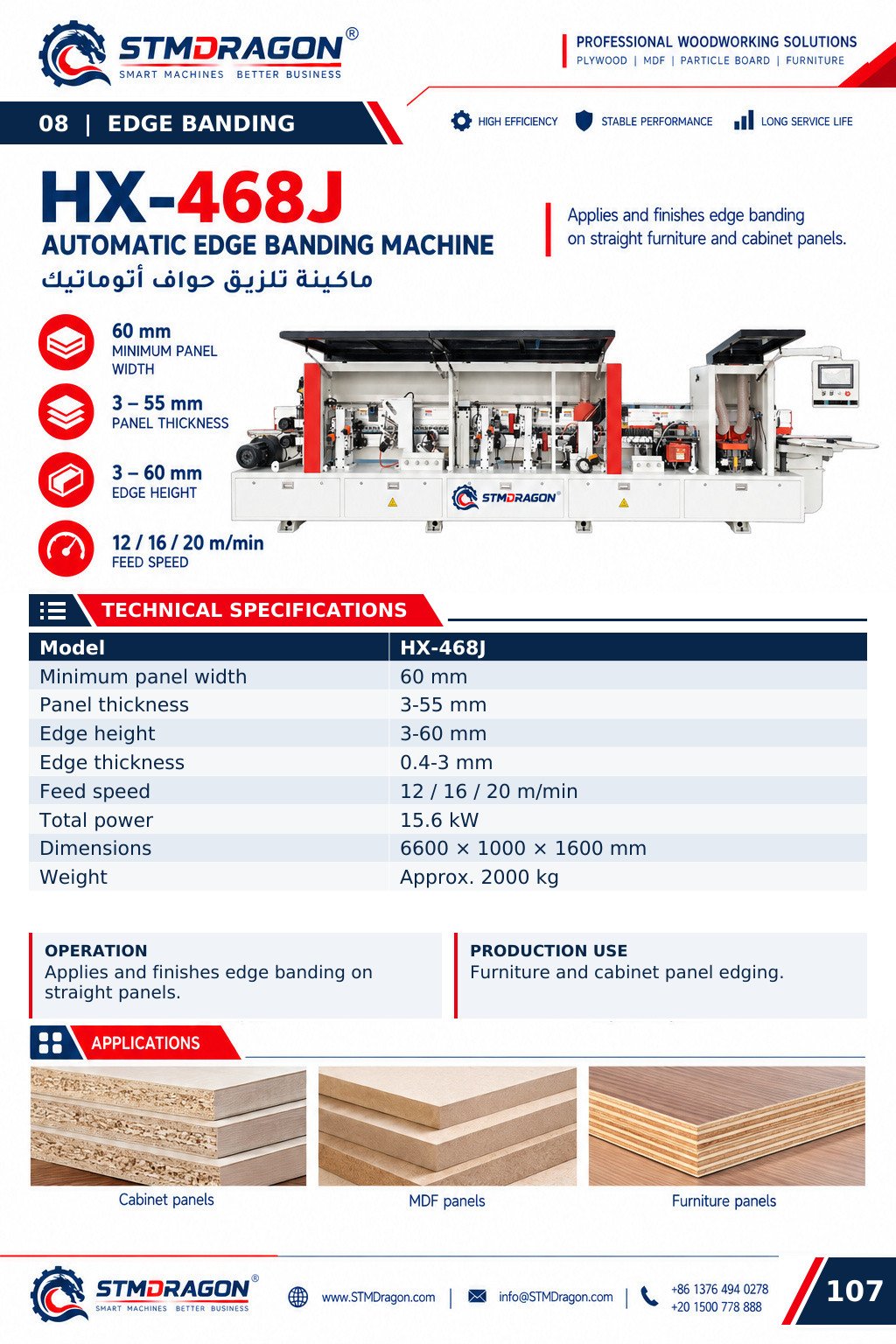 STMDRAGON HX-468J Automatic Edge Banding Machine