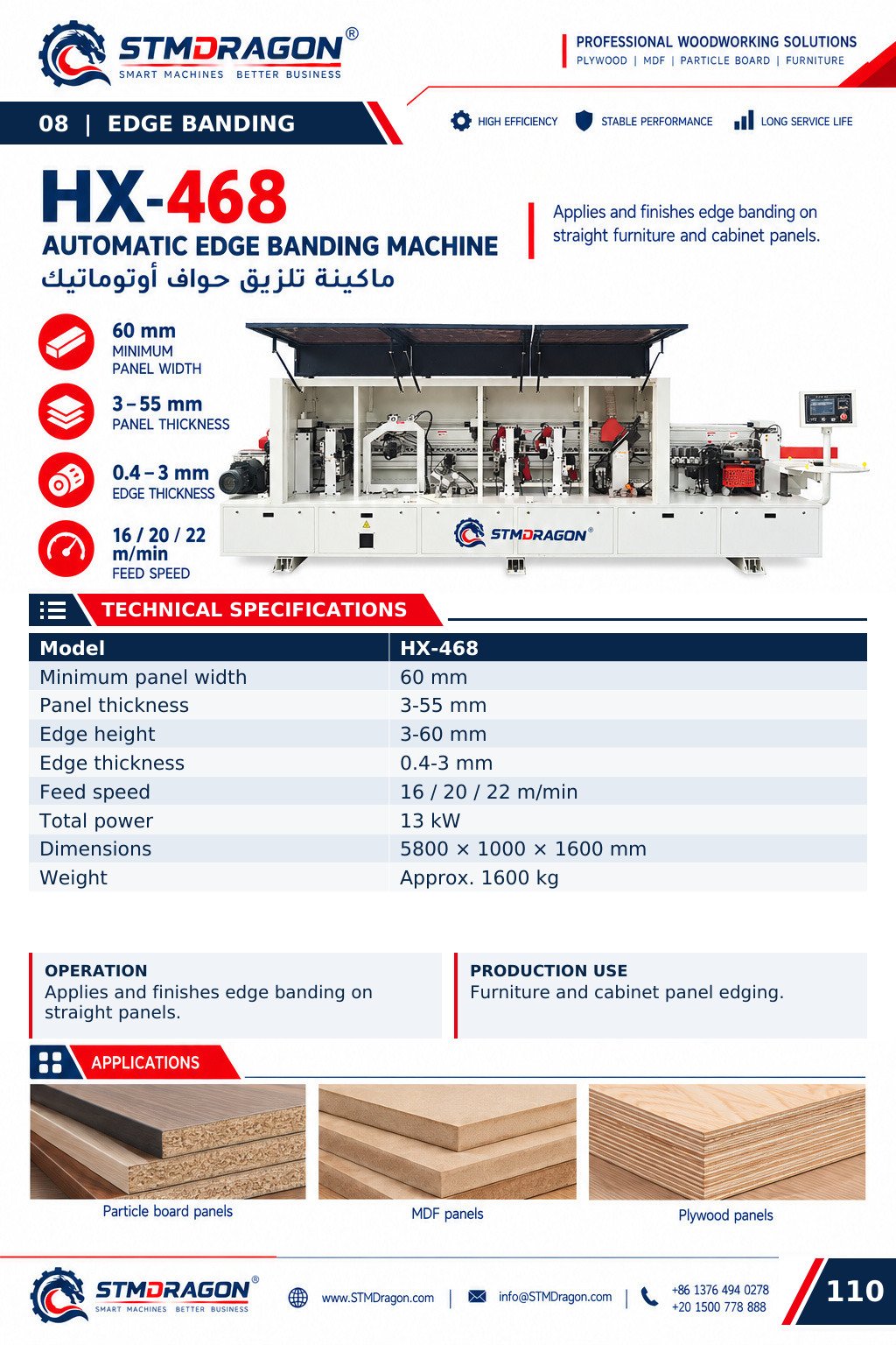 STMDRAGON HX-468 Automatic Edge Banding Machine