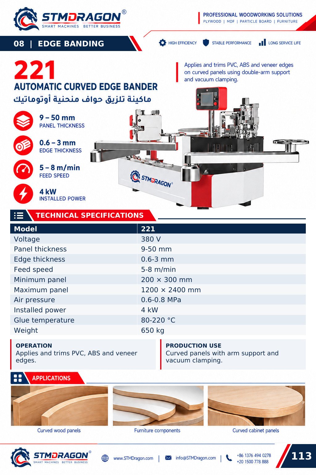 STMDRAGON 221 Automatic Curved Edge Bander
