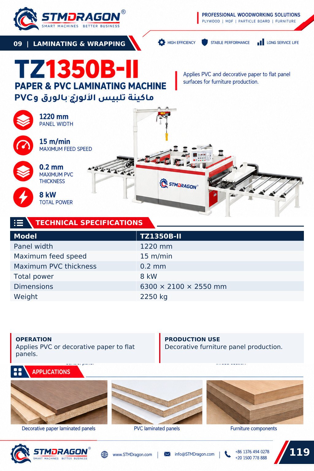STMDRAGON TZ1350B-II Kağıt & PVC Laminasyon Makinesi