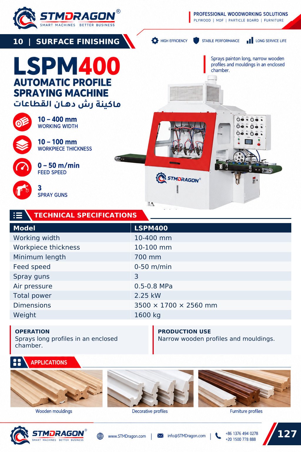 STMDRAGON LSPM400 Automatic Profile Spraying Machine